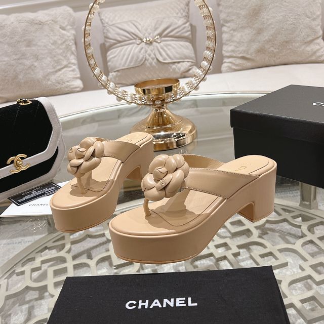 CC original lambskin 75mm mules CH0037