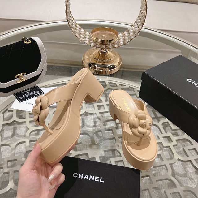 CC original lambskin 75mm mules CH0037
