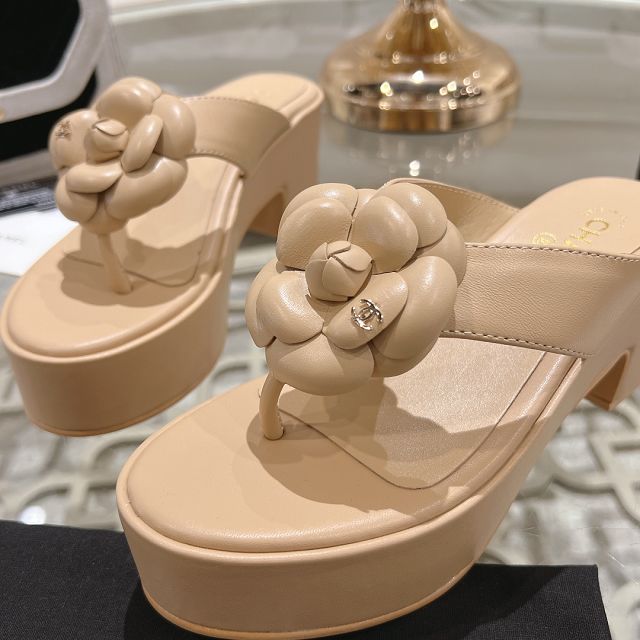 CC original lambskin 75mm mules CH0037