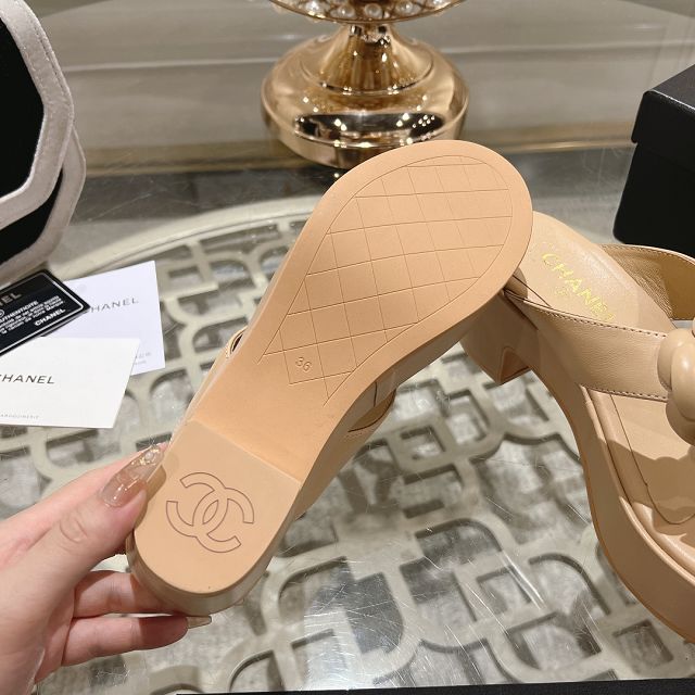 CC original lambskin 75mm mules CH0037