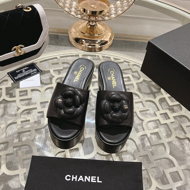 CC original lambskin 75mm mules CH0038