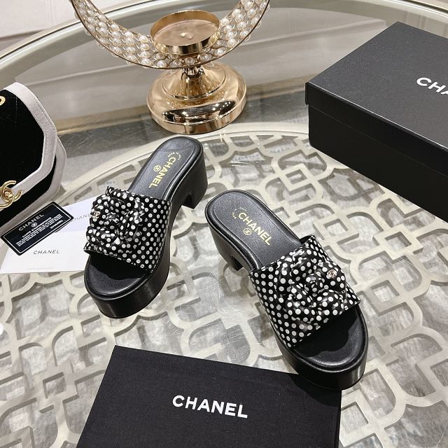 CC original lambskin 75mm mules CH0038