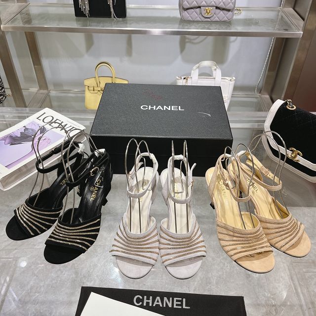 CC original suede calfskin 75mm sandals CH0025