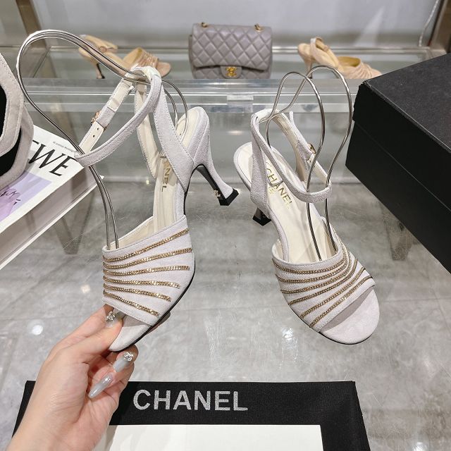 CC original suede calfskin 75mm sandals CH0025