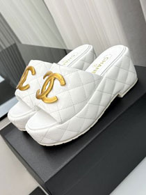 CC lambskin 65mm mules CH0095