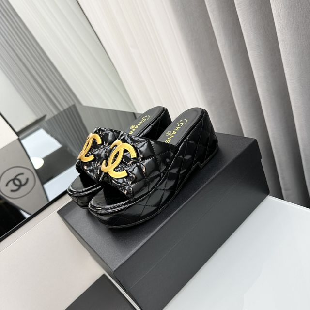 CC lambskin 65mm mules CH0095