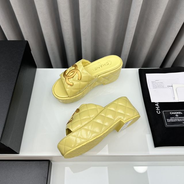 CC lambskin 65mm mules CH0095