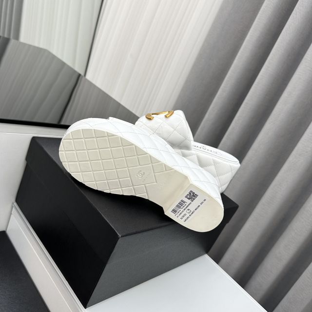 CC lambskin 65mm mules CH0095