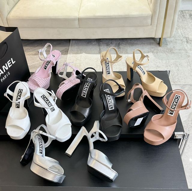 CC lambskin 105mm sandals CH0128