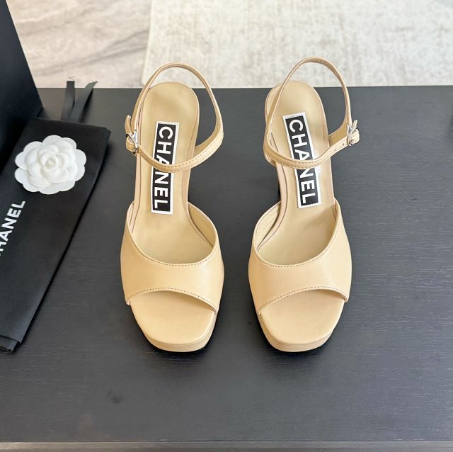 CC lambskin 105mm sandals CH0128