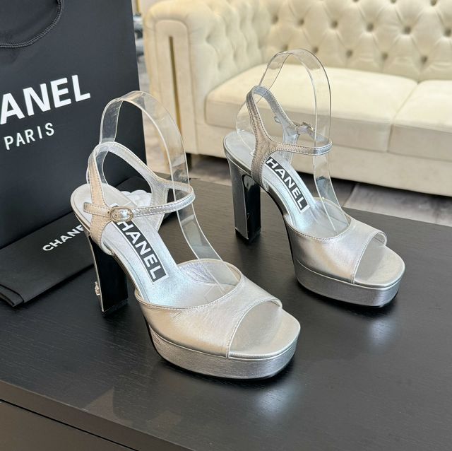 CC lambskin 105mm sandals CH0128