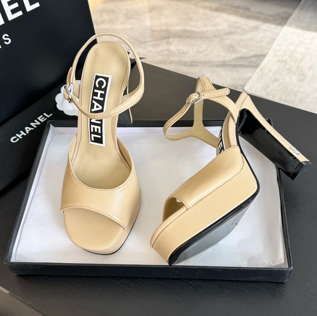CC lambskin 105mm sandals CH0128