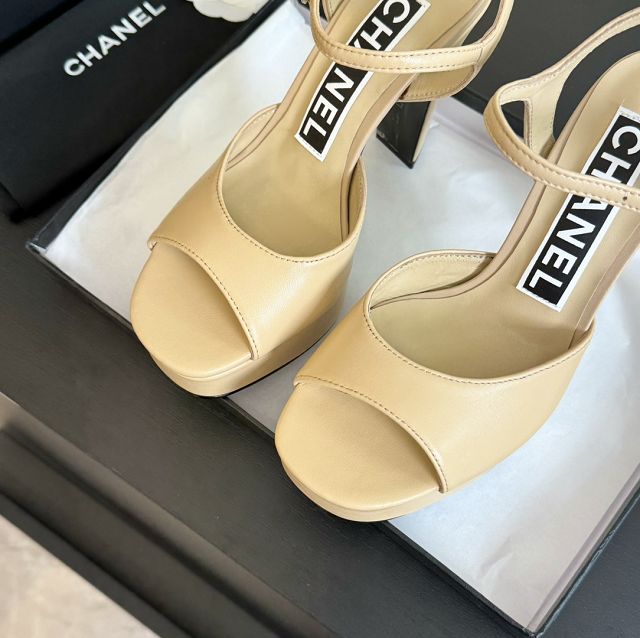 CC lambskin 105mm sandals CH0128
