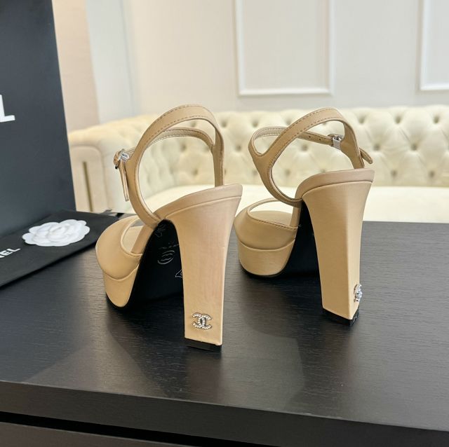 CC lambskin 105mm sandals CH0128