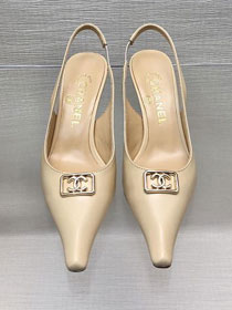 CC lambskin 55mm slingbacks CH0158