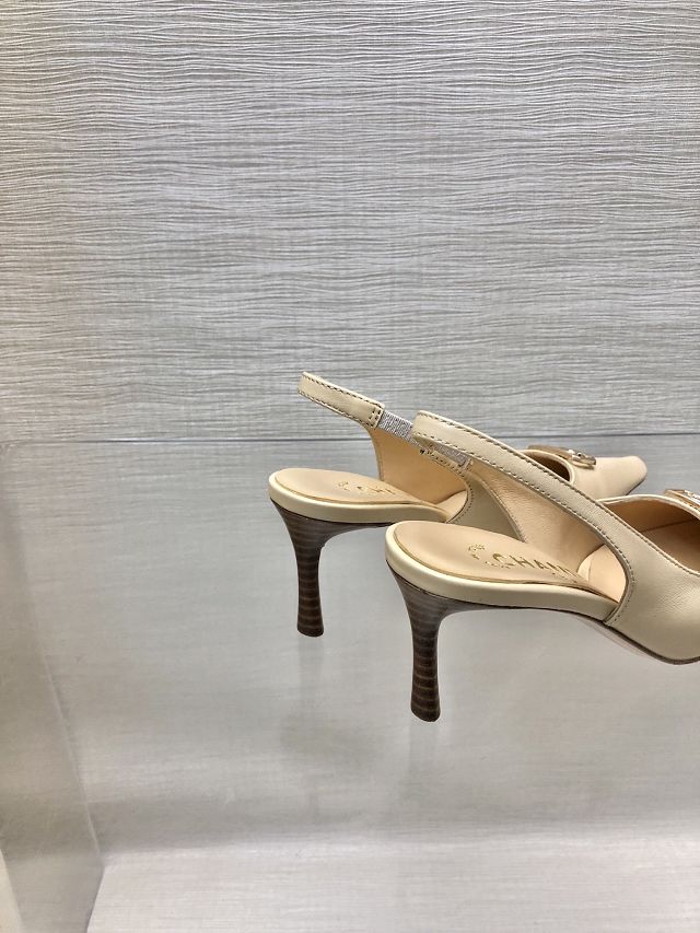 CC lambskin 55mm slingbacks CH0158