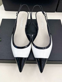 CC patent calfskin 40mm slingbacks CH0162