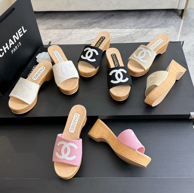 CC fabric 65mm mules CH0197