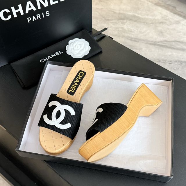 CC fabric 65mm mules CH0197