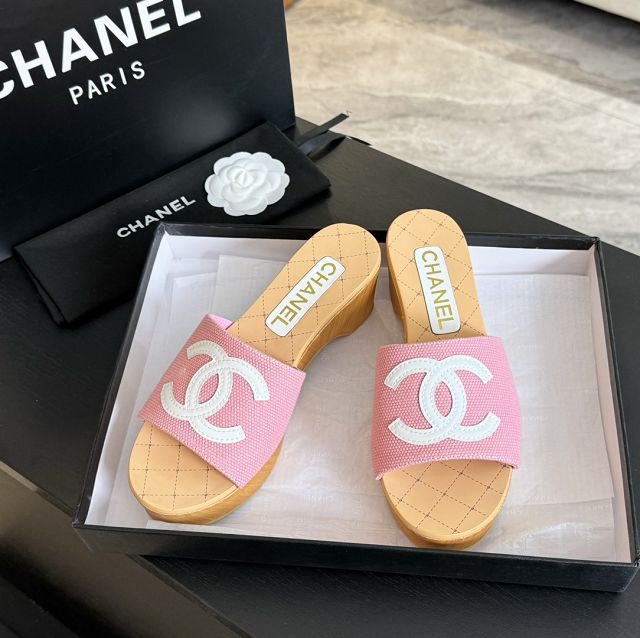 CC fabric 65mm mules CH0197