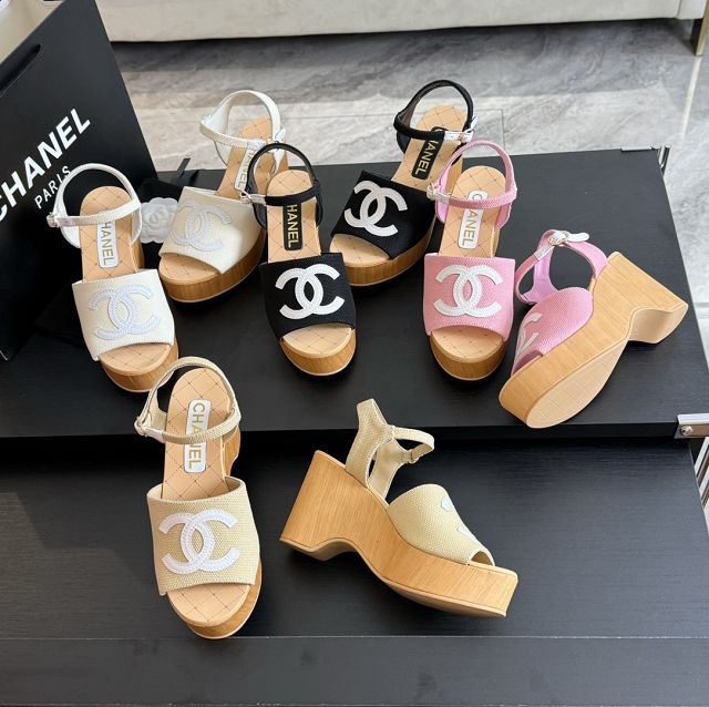 CC fabric 85mm sandals CH0195