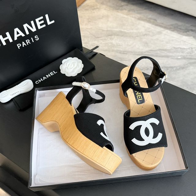CC fabric 85mm sandals CH0195