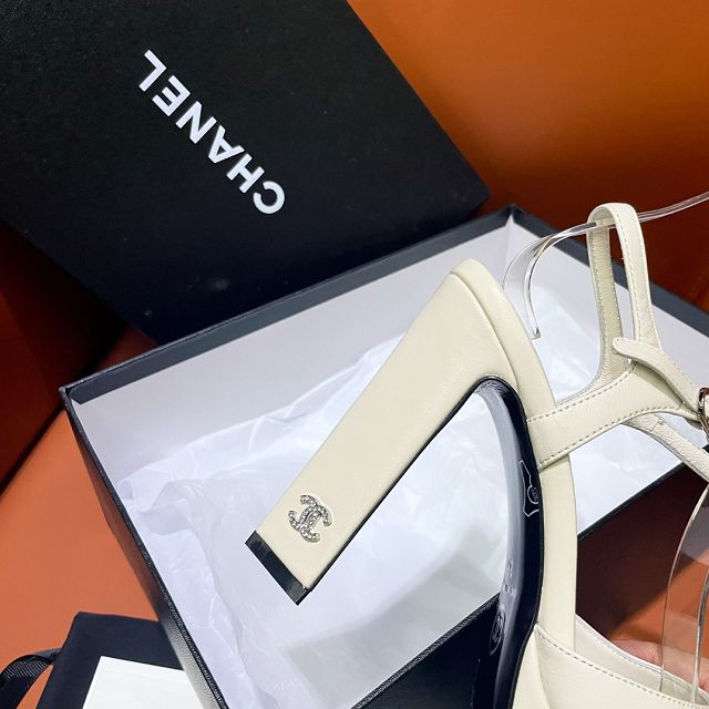 CC lambskin 120mm sandals CH0203