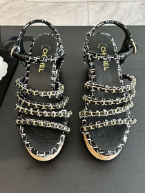 CC tweed 75mm sandals CH0217