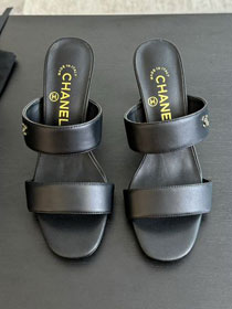 CC lambskin 65mm mules CH0228
