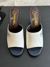 CC calfskin 95mm mules CH0240