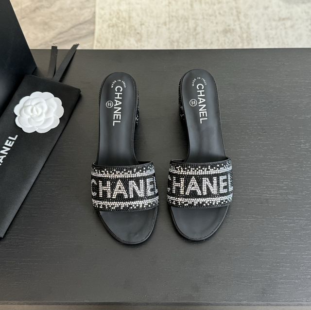 CC crystal 50mm mules CH0236