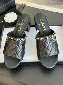CC lambskin 50mm mules CH0239