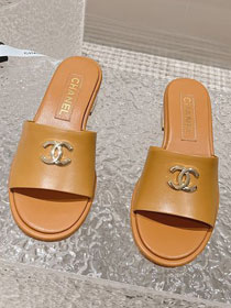 CC lambskin 50mm mules CH0246