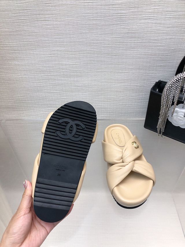 CC lambskin mules CH0248