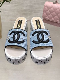 CC fabric 65mm mules CH0262