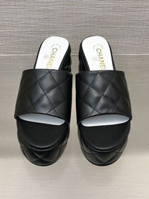 CC lambskin 65mm mules CH0259