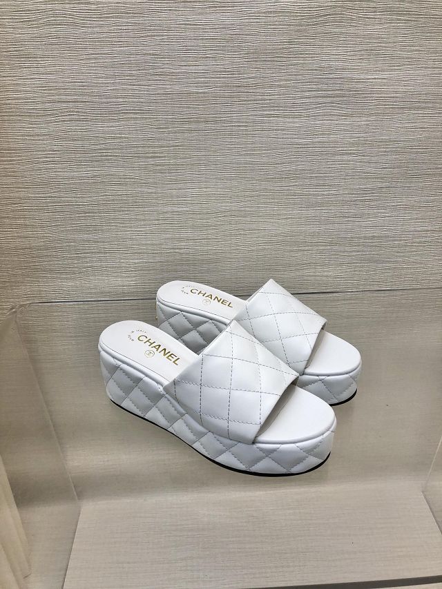 CC lambskin 65mm mules CH0259