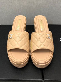 CC lambskin 85mm mules CH0260