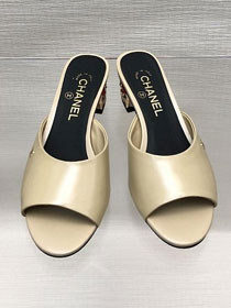 CC calfskin 40mm mules CH0290