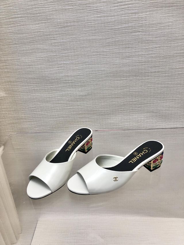 CC calfskin 40mm mules CH0290