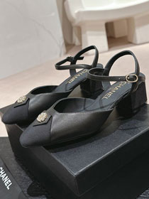 CC lambskin 40mm slingbacks CH0276