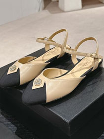 CC lambskin slingbacks CH0275