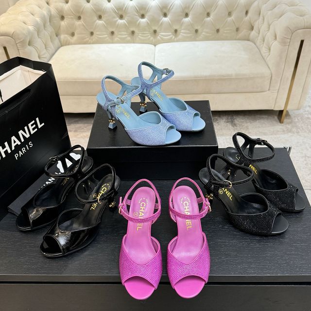 CC original calfskin 95mm heels sandals CH00220