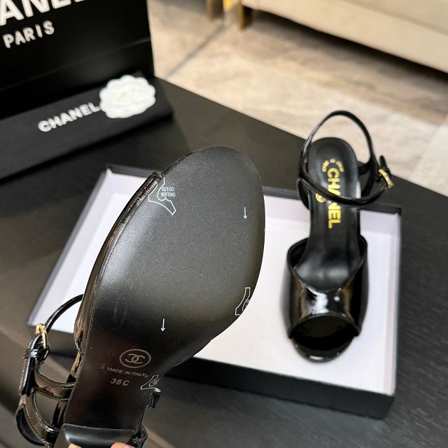 CC original calfskin 95mm heels sandals CH00220