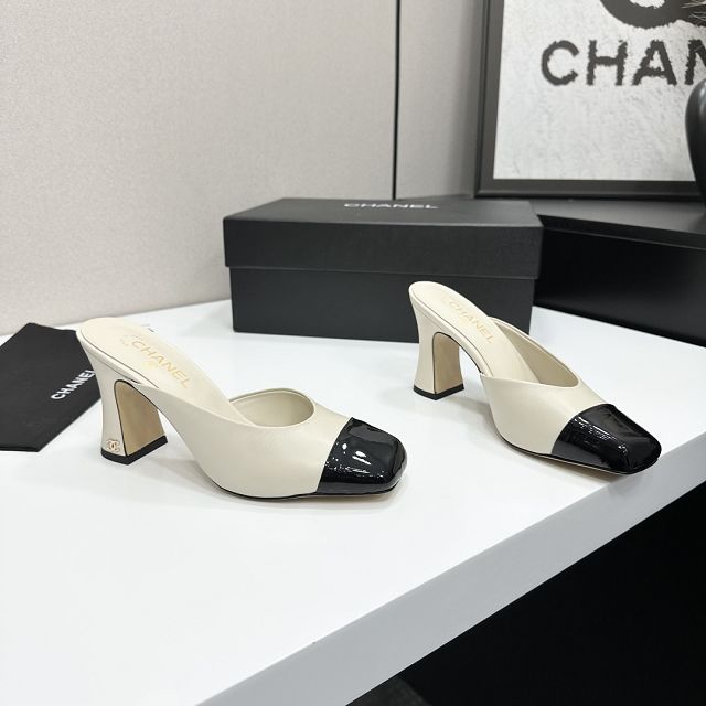 CC original lambskin 95mm heels mules CH00221
