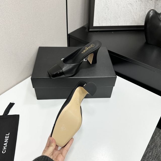 CC original lambskin 95mm heels mules CH00221