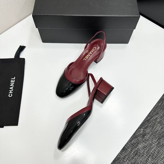 CC original patent calfskin 40mm heels slingbacks CH00208