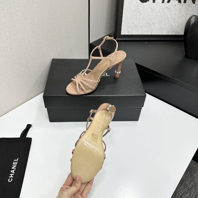 CC original patent calfskin 80mm heels slingbacks CH00215