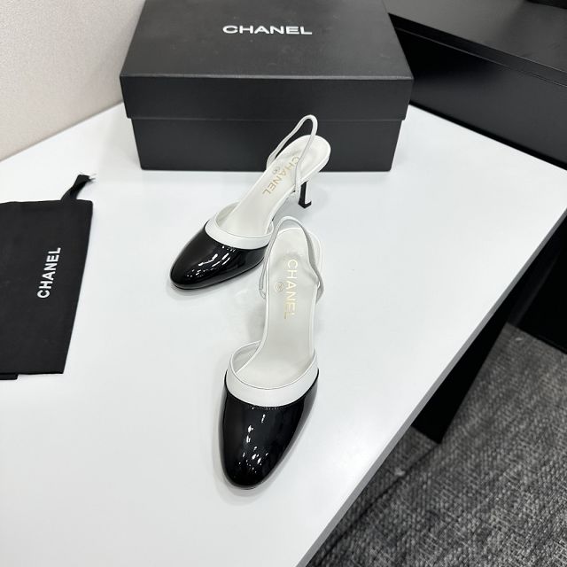 CC original patent calfskin 90mm heels slingbacks CH00207