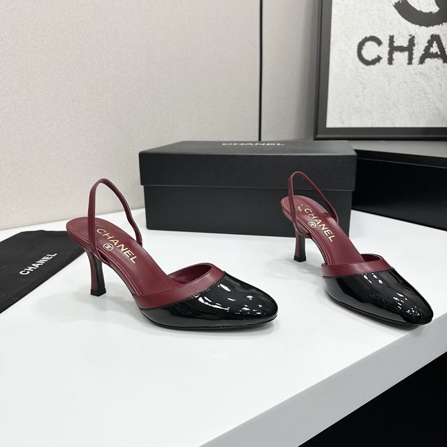 CC original patent calfskin 90mm heels slingbacks CH00207